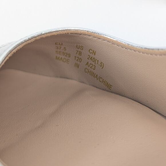 Stuart Weitzman Milla Silver Block Heel Slingback Pumps Size 7 - Picture 9 of 9